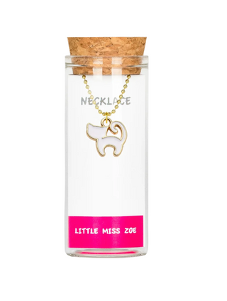 Charming Cat Necklace in a Bottle