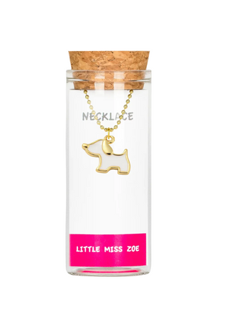 Charming Dog Necklace in a Bottle