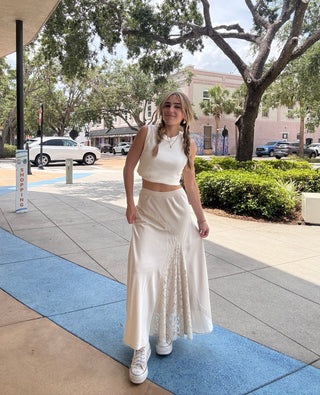 Farrah Lace Panel Skirt