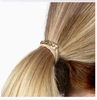 Hair Tie/Bracelet Tan Gold B Set of 3