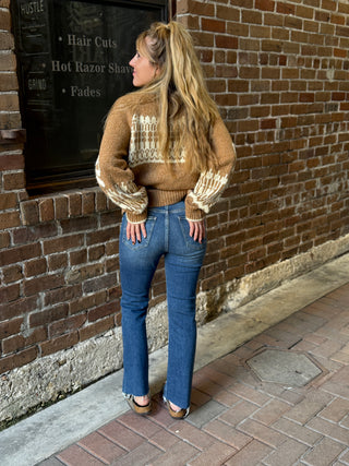 High Rise Crop Flare Jean