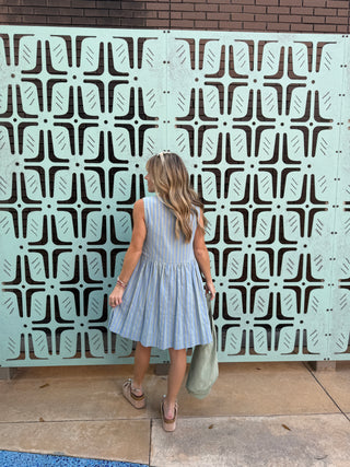 Celine Tie Front Striped Mini Dress