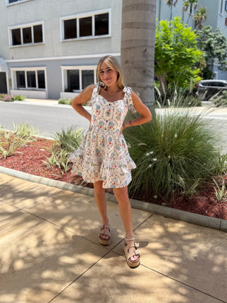 Pink Posey Tiered Mini Dress