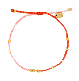 Pura Vida Pink and Red Dainty Two Tone Bracelet