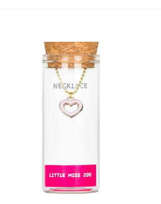 Charming Open Heart Necklace in a Bottle