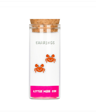 Crab Stud Earrings in a Bottle