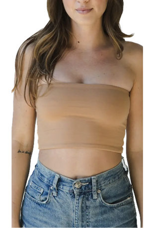 Luxurious and substantial, the Hunter Double Layer Bandeau is a buttery, strapless crop top that's totally got you covered!  Wear this cropped tube top alone or under your fav coverings. Rich in color and texture, this bandeau holds you in without making you feel like you're holding your breath!   • Fabric: 87% Viscose from Bamboo, 13% Spandex