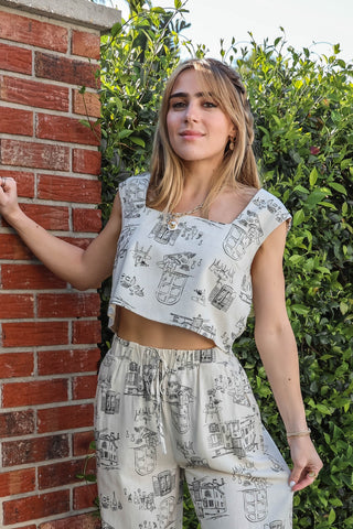 Eloise Toile Cropped Top