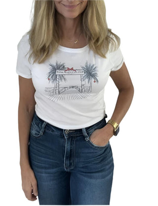 Anna Maria Historic Pier at Christmas Cropped Tee