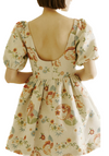 Annie Embroidered Floral Dress has a square to u shaped neck, puffy sleeve and cinched waist.  100 Polyester