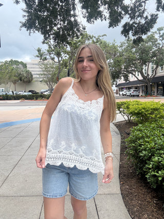 Astrid Embroidered Lace Camisole