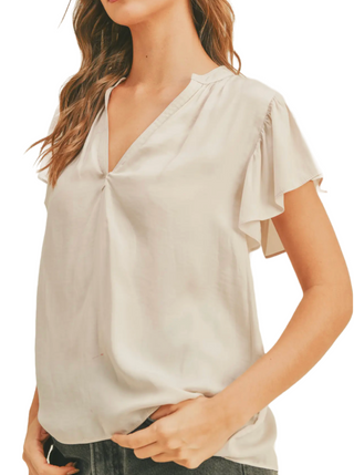 Butterfly Wings Blouse   V-neck butterfly sleeve blouse  Material:  100% POLYESTER