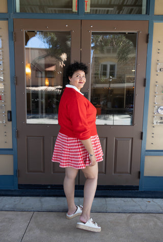 Cardigan Sweater Red