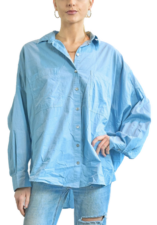 Celeste Top  Celeste Top is an oversized button down shirt that is comfortable for everyday.  Material 100% Cotton