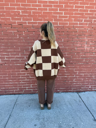 Checkered Gingerbread Sweater