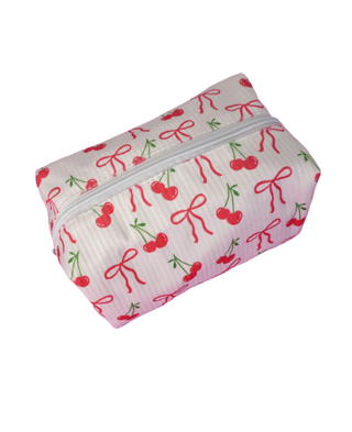 Cherries and Bows Cosmetic Bag