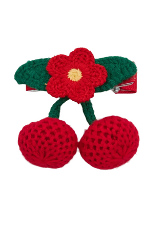 Cherry Crochet Hair Clip