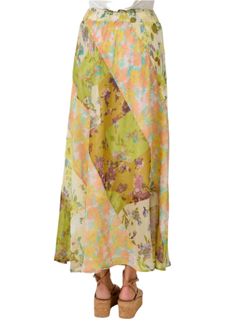 Citron Mixed Print Skirt