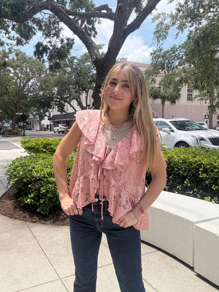 Dusty Pink Lace Top