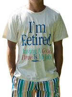 Duvin I'm Retired Tee  Meet our new and improved Tees.  Premium Tees Made Of 100% Pima Peruvian Cotton  Soft, great fitting, quality.   Male Model : 5'9'' 165 lbs wearing size Medium  100% Peruvian Soft Cotton