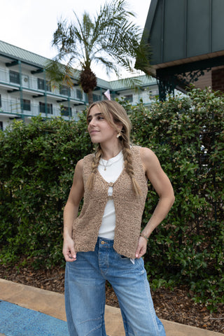 Earthy Edge Knit Vest