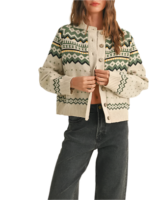 Fair Isle Cardigan - Miou Muse Sweater