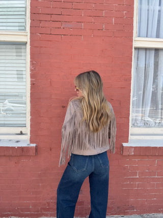 Faux Suede Fringe Jacket
