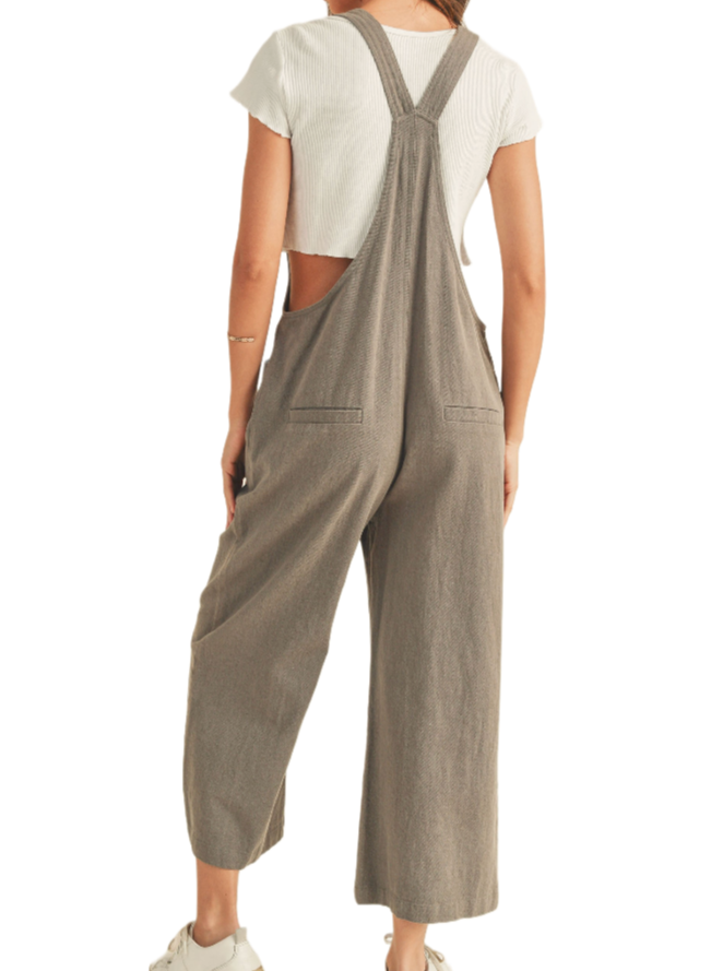 Fernie Overall in Charcoal  These linen cotton blend overalls are the perfect style for a day at the market!  55% Linen 45% Cotton back