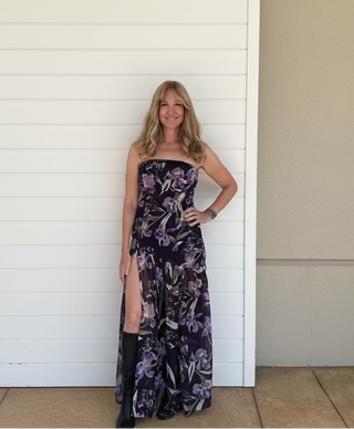 Floral Drop Waist Maxi Dress S Floral Drop Waist Maxi Dress S