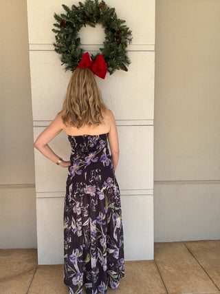 Floral Drop Waist Maxi Dress