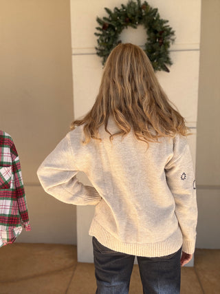 Floral Whipstitch Sweater