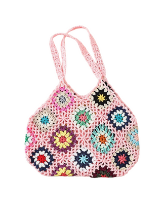 Flower Crochet Bag Pink