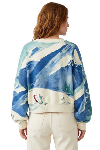 Free People Gaia Sweatshirt in Ski Combo