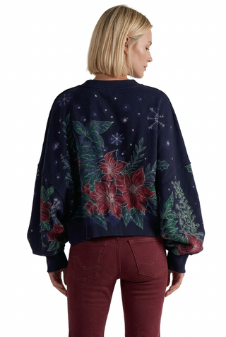 Free People Gaia Dark Night Sweatshirt