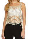 Gazing at Stars Crochet Lace Top  A dazzling and versatile piece, adorned with intricate lace patterns and a touch of shimmering lurex. Its standout feature is the delicate pearl detailing, elevating the top to an elegant and timeless fashion statement. Perfect for adding a touch of sophistication to any outfit.  Material:  100%Polyester