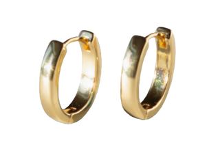 Gilded Gold Oval Huggie Earrings