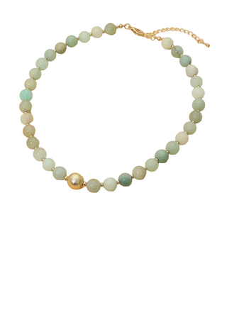 Green Stone Beaded Necklace 