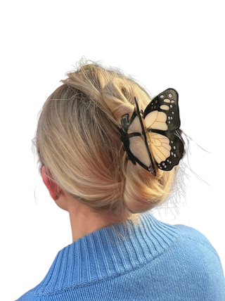 Hand-Painted Monarch Butterfly Claw Clip
