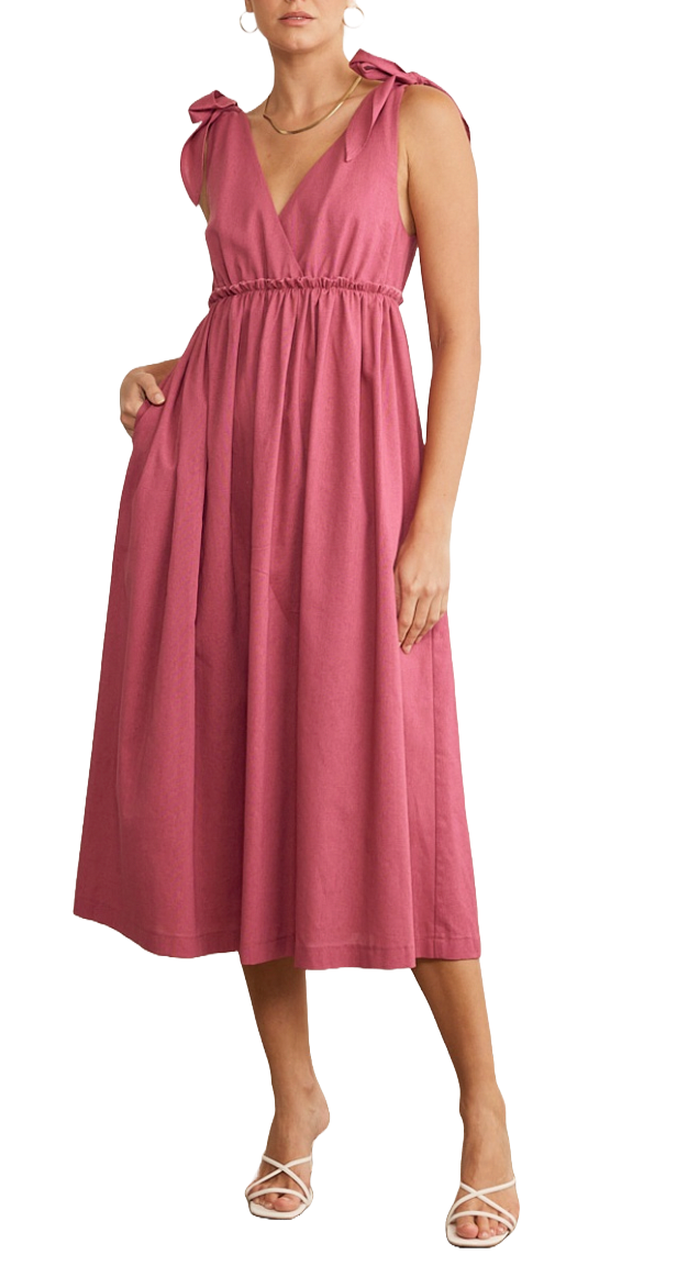 Harlow Midi Dress – Pink & Navy Boutique