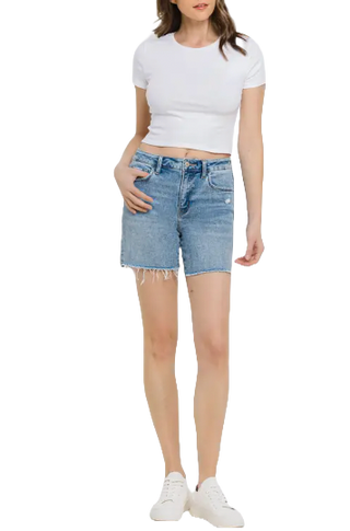 High Rise Midi  Shorts