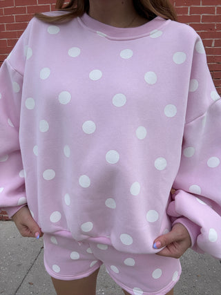 Pink Polka Dot Sweatshirt
