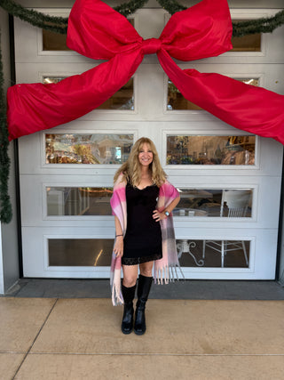 Lavender Pink Plaid Scarf
