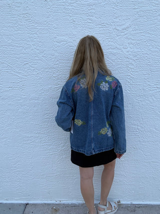 Floral Embroidered Denim Jacket
