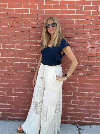 Artisan Natural Tiered Wide Leg Pants