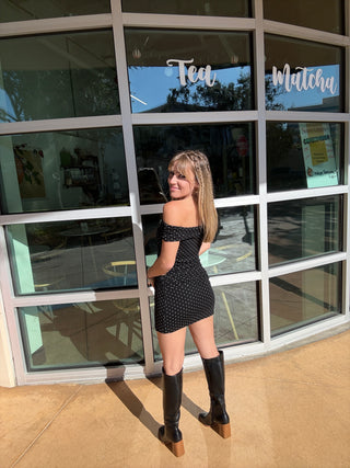 Polka Dot Mini Skirt Black & White