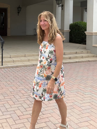 Monaco Tropical Linen Mini Dress