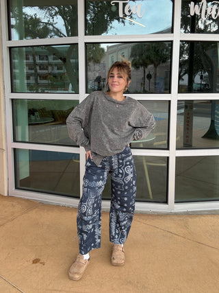 Good Luck Printed Barrel Jean Free People