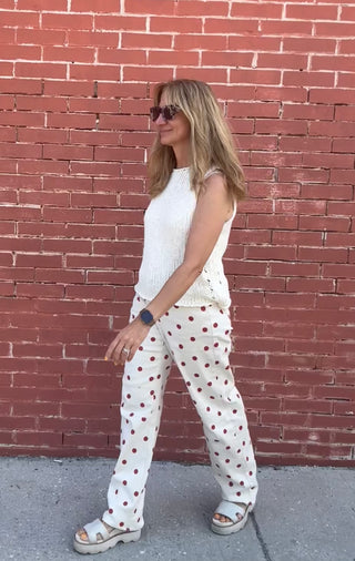 High Rise Polka Dot Pants
