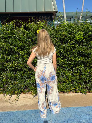 Days End Linen Pant Free People Ivory Combo Floral