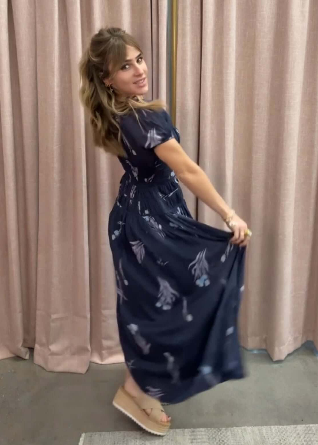 free people blue flowy dress 100 Degree Mini Dress